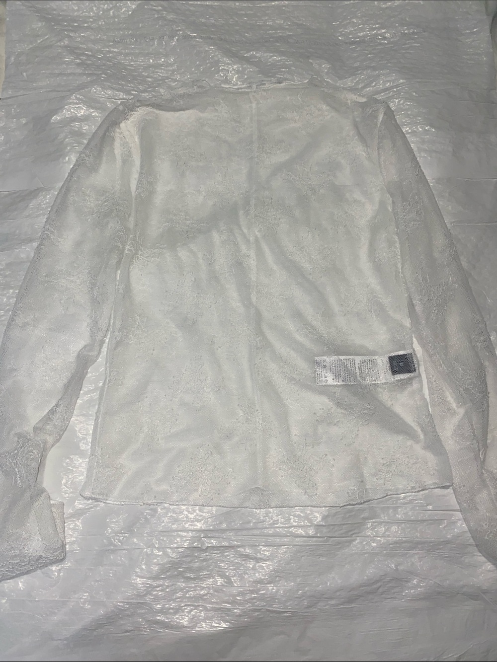 Sheer White Lace Long Sleeve Top